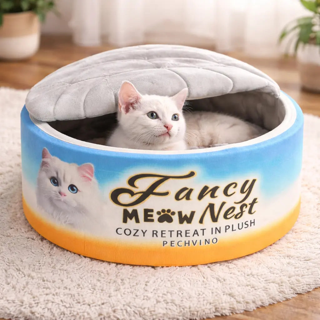 Covered Cat Bed – 19.7" Cozy Hideaway with Soft Lid Design – Enclosed Plush Cave for Indoor Cats & Kittens