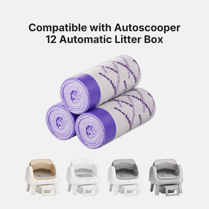 Petpivot Autoscooper 12 Lite Waste Bags, 60-Pack Replacement Trash Bags for Autoscooper 12 Lite Self-Cleaning Cat Litter Box, Helps Seal in Odors, Automatic Litter Box Liner Bags