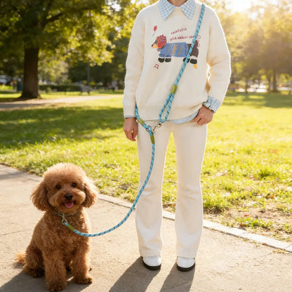 Hands-Free Dog Leash , Multifunctional Crossbody Dog Running Leash for Hiking Training Hands-Free Pet Rope for Small Medium Large Dogs Heavy-Duty Reflective Pet Walking Belt