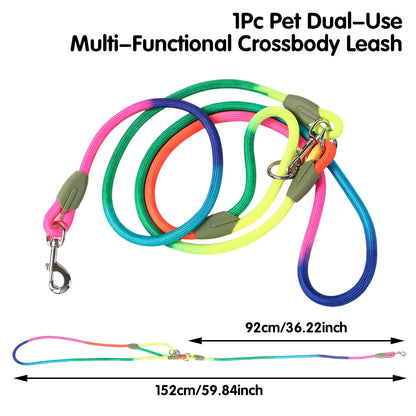 Hands-Free Dog Leash , Multifunctional Crossbody Dog Running Leash for Hiking Training Hands-Free Pet Rope for Small Medium Large Dogs Heavy-Duty Reflective Pet Walking Belt