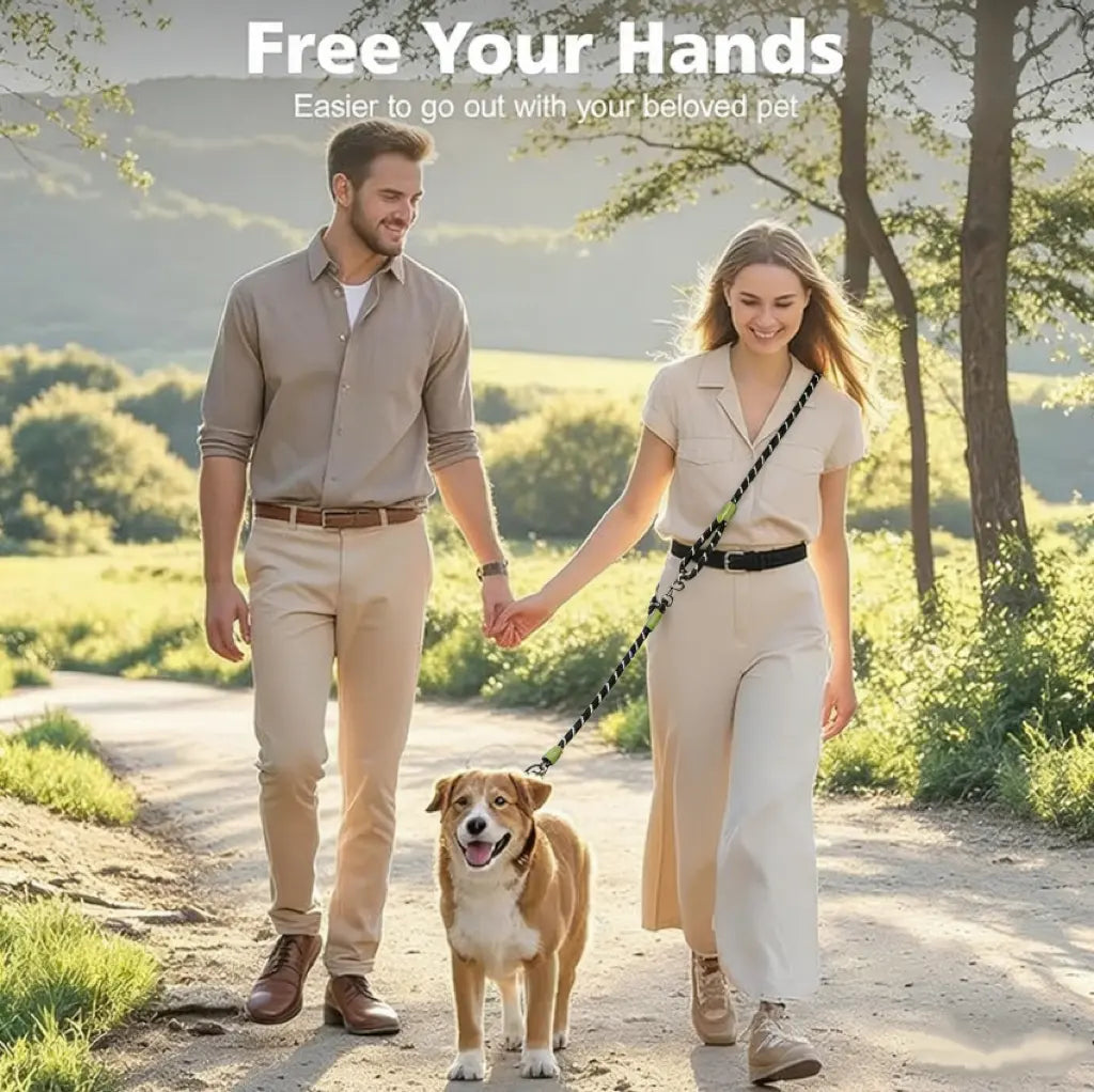 Hands-Free Dog Leash , Multifunctional Crossbody Dog Running Leash for Hiking Training Hands-Free Pet Rope for Small Medium Large Dogs Heavy-Duty Reflective Pet Walking Belt