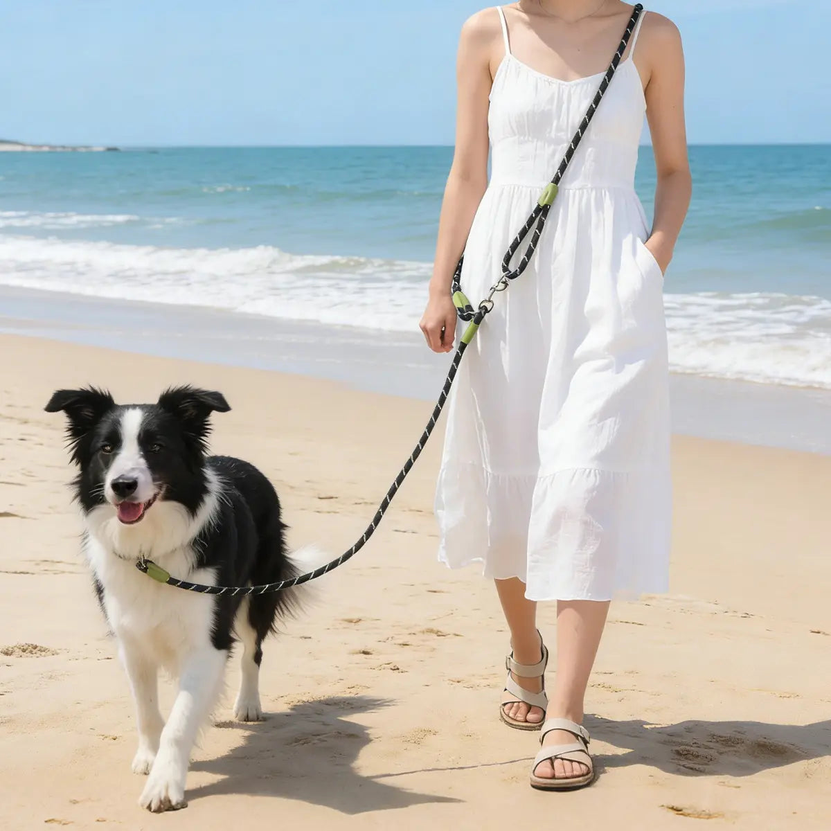 Hands-Free Dog Leash , Multifunctional Crossbody Dog Running Leash for Hiking Training Hands-Free Pet Rope for Small Medium Large Dogs Heavy-Duty Reflective Pet Walking Belt