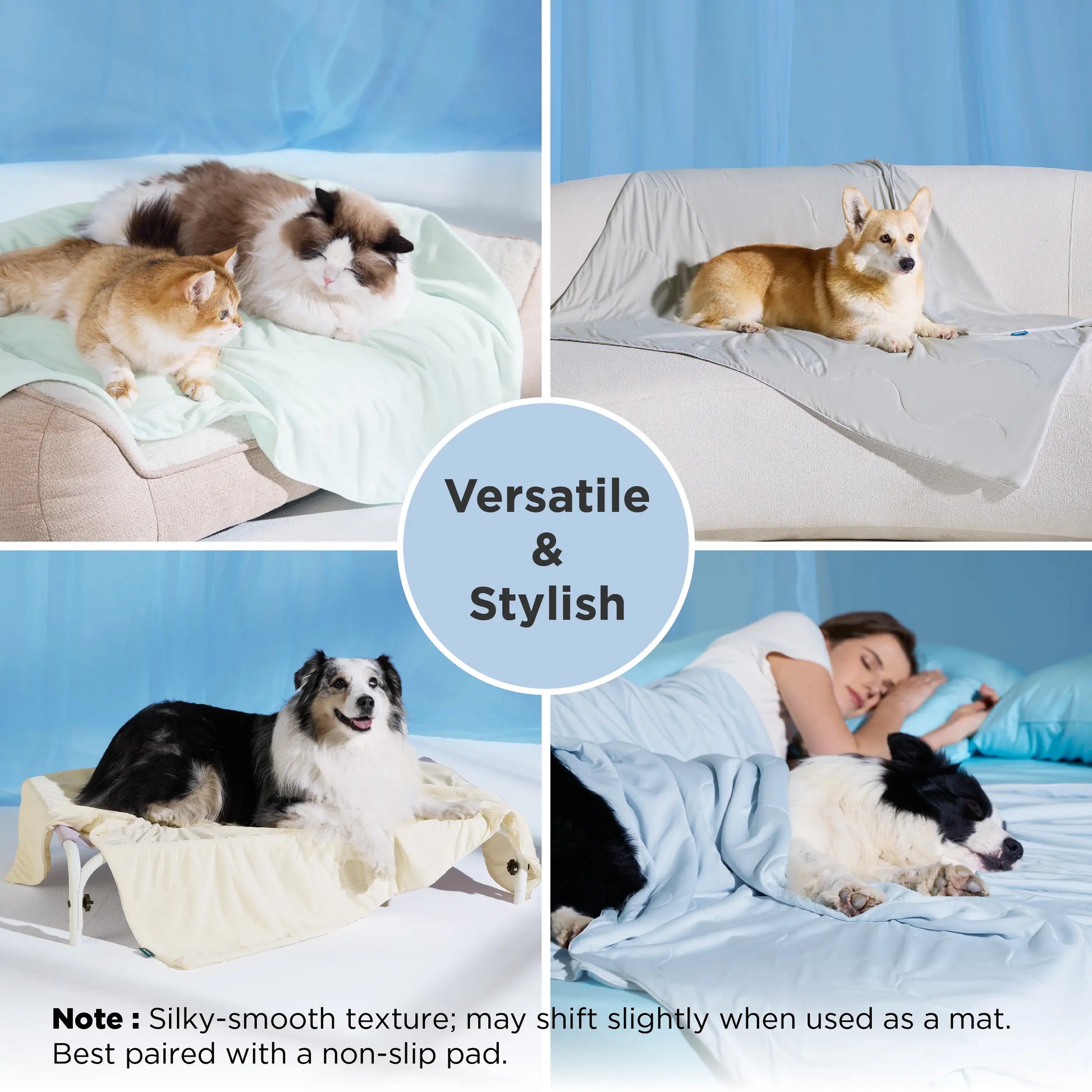 Bedsure Dog Cooling Blanket — Keeps Pets Cool, Lightweight Design, Breathable & Washable
