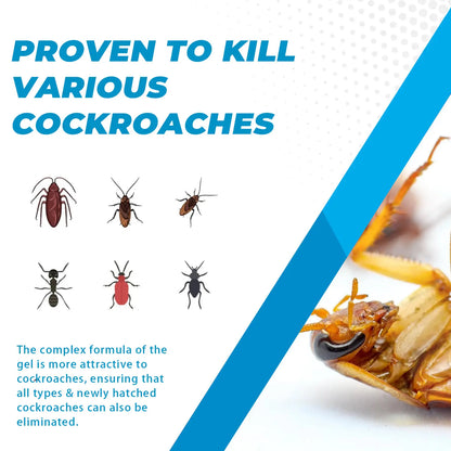 YXCY Fipronil-Based Cockroach Exterminator Gel Bait - 4 Tubes (30G Each), 1 Plunger with User-Friendly Plunger Tips - Indoor & Outdoor Pest Control Cockroach for American, German & Major Species