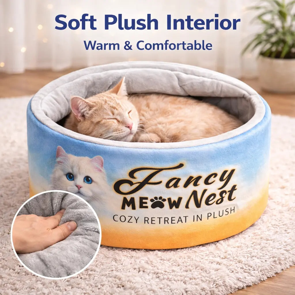 Covered Cat Bed – 19.7" Cozy Hideaway with Soft Lid Design – Enclosed Plush Cave for Indoor Cats & Kittens