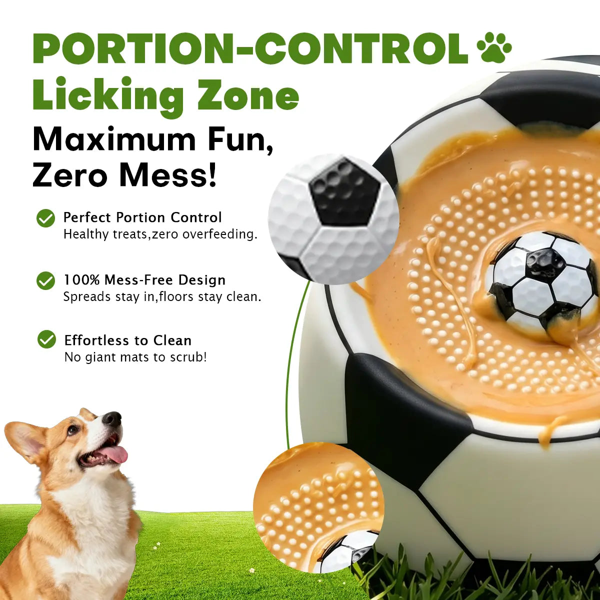 Pawpace Multi Purpose Dog Bowl,No Mess Dog Liquid Slow Feeder,Easy Clean Lick Bowl Mat with Ball ,8 Extra Large Suction Cups,No Mess Liquid Treat Enrichment Bowl for Dogs,Dishwasher Safe,Blue