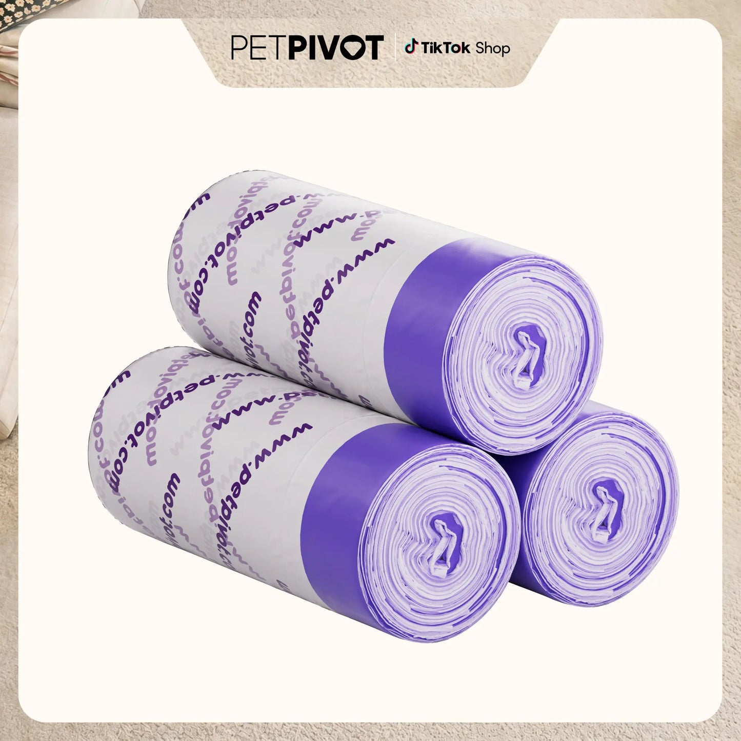 Petpivot Autoscooper 12 Lite Waste Bags, 60-Pack Replacement Trash Bags for Autoscooper 12 Lite Self-Cleaning Cat Litter Box, Helps Seal in Odors, Automatic Litter Box Liner Bags