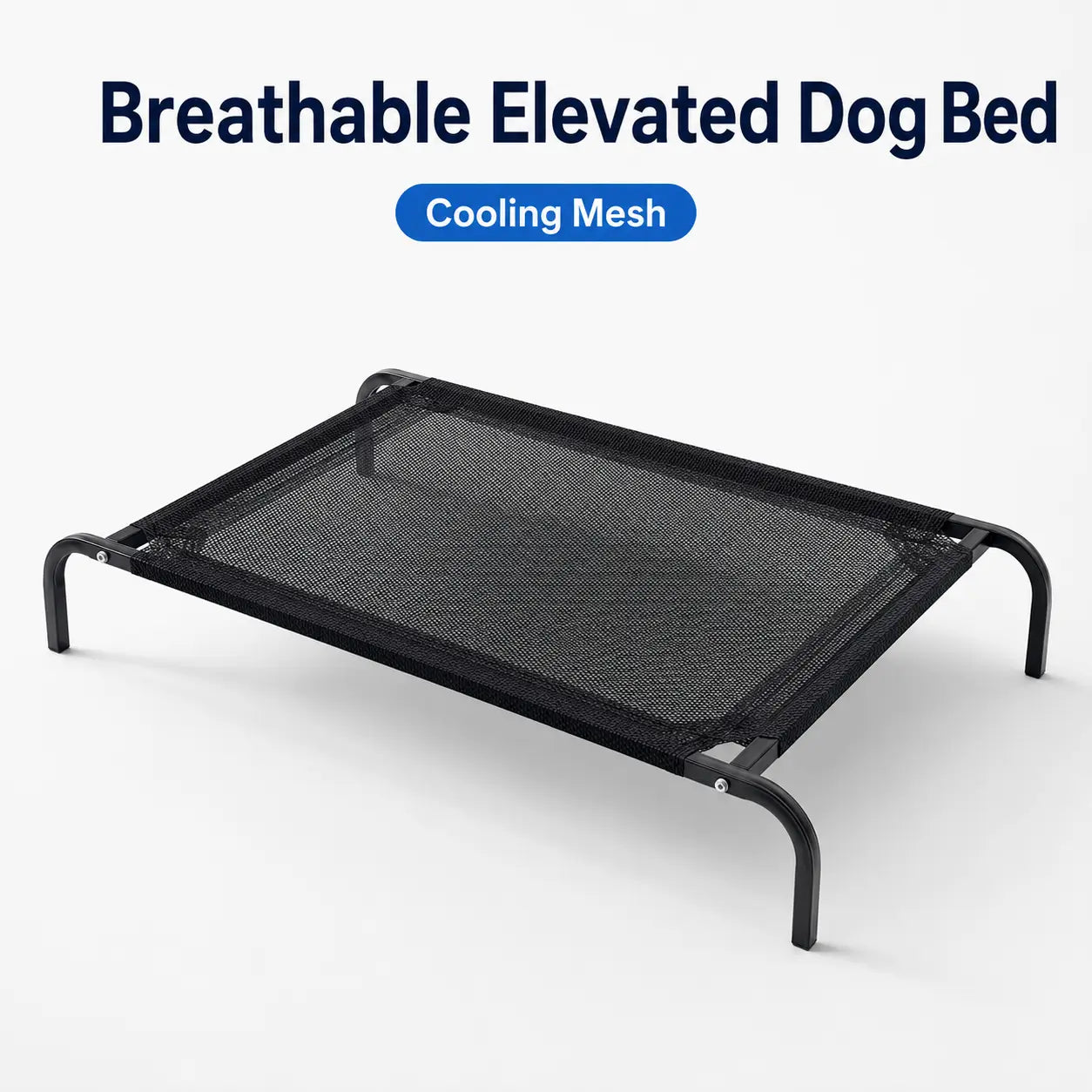 Elevated Cooling Dog Bed for Small/Medium Dogs - 36.2" L X 23.6" W X 5.9" H Breathable Mesh Raised Cot, Metal Frame, Indoor/Outdoor Patio Balcony Camping Use