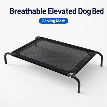 Elevated Cooling Dog Bed for Small/Medium Dogs - 36.2" L X 23.6" W X 5.9" H Breathable Mesh Raised Cot, Metal Frame, Indoor/Outdoor Patio Balcony Camping Use