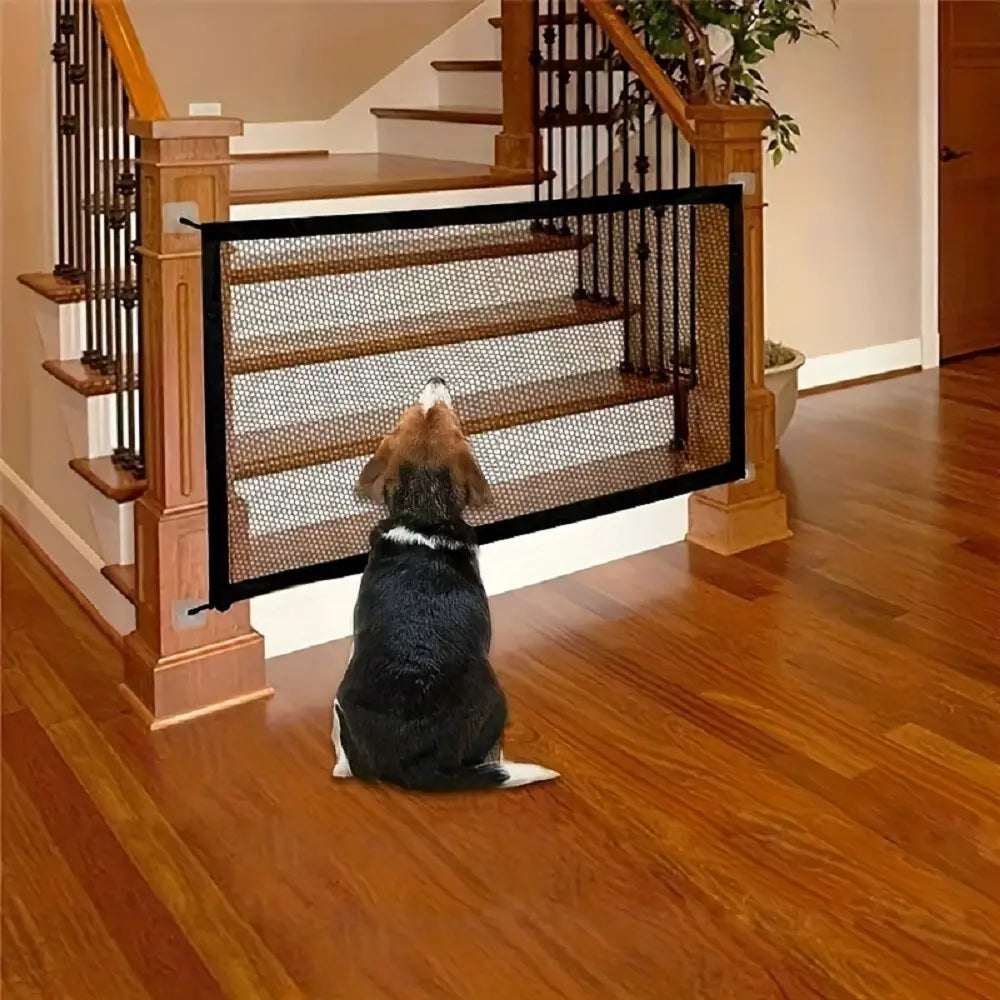 1PC Pet Dog Gate Network Fence Stairs Folding Breathable Mesh Enclosure Dog Fence Child Safety Barrier Safety Guardrail Pet Playpen Articles Punch-Free Pet Isolation Net Folding Stair Gate Dog Fences Portable Doorway Mesh Gate