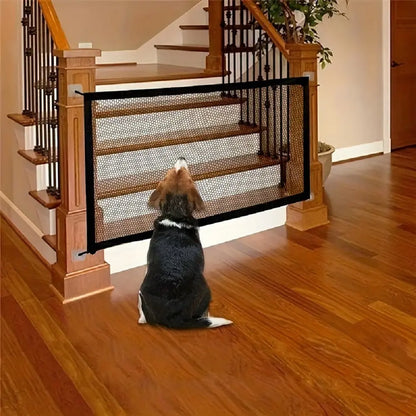 1PC Pet Dog Gate Network Fence Stairs Folding Breathable Mesh Enclosure Dog Fence Child Safety Barrier Safety Guardrail Pet Playpen Articles Punch-Free Pet Isolation Net Folding Stair Gate Dog Fences Portable Doorway Mesh Gate