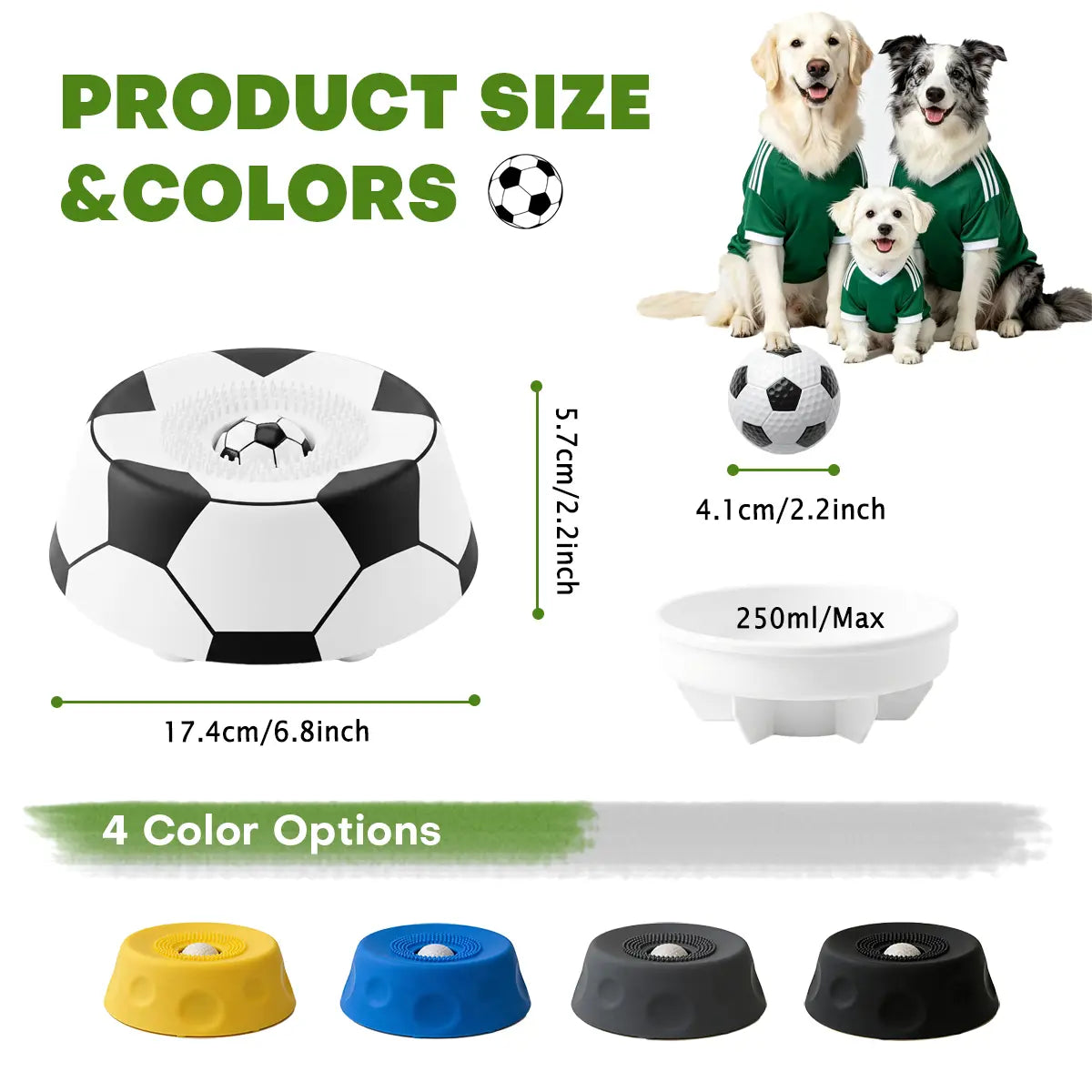 Pawpace Multi Purpose Dog Bowl,No Mess Dog Liquid Slow Feeder,Easy Clean Lick Bowl Mat with Ball ,8 Extra Large Suction Cups,No Mess Liquid Treat Enrichment Bowl for Dogs,Dishwasher Safe,Blue