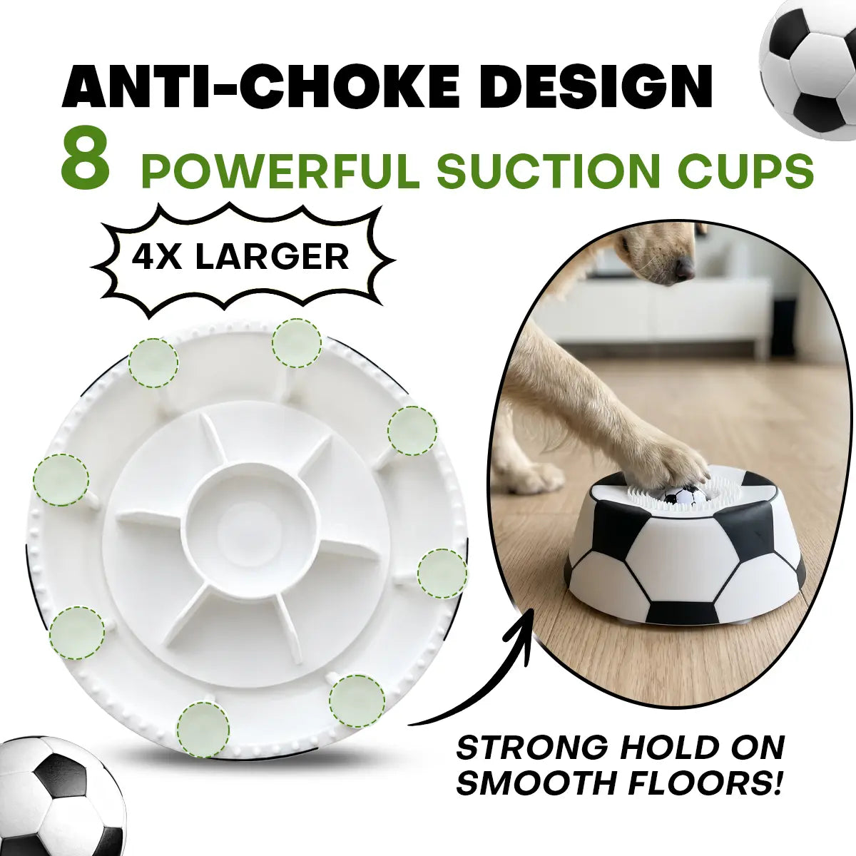 Pawpace Multi Purpose Dog Bowl,No Mess Dog Liquid Slow Feeder,Easy Clean Lick Bowl Mat with Ball ,8 Extra Large Suction Cups,No Mess Liquid Treat Enrichment Bowl for Dogs,Dishwasher Safe,Blue